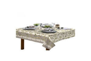 Toalha De Mesa 4 Lugares Quadrada Rustica Luxo 1,40x1,40m Galhos