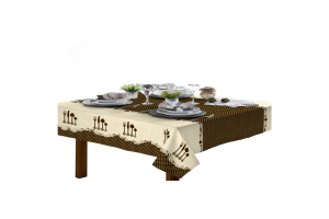 Toalha De Mesa 4 Lugares Quadrada Rustica Luxo 1,40x1,40m Talheres