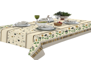 Toalha De Mesa 6 Lugares Retangular Rustica Luxo 1,40x2,10m Abelha