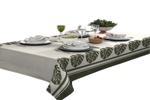 Toalha De Mesa 6 Lugares Retangular Rustica Luxo 1,40x2,10m Costela De Adao