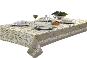 Toalha De Mesa 6 Lugares Retangular Rustica Luxo 1,40x2,10m Galhos