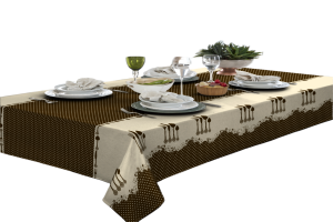 Toalha De Mesa 6 Lugares Retangular Rustica Luxo 1,40x2,10m Talheres
