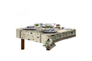 Toalha De Mesa 4 Lugares Quadrada Rustica Luxo 1,40x1,40m Abelha