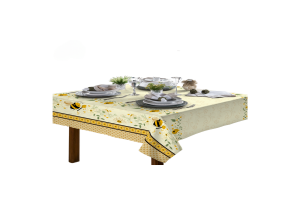 Toalha De Mesa 4 Lugares Quadrada Rustica Luxo 1,40x1,40m Abelha Mel